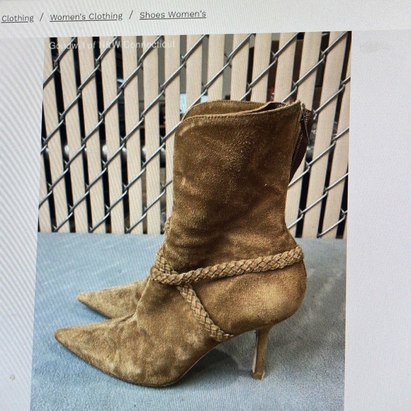 Jimmy choo 37 with coa women’s brown suede pointer tie ankle booties - Picture 3 of 5